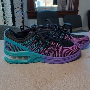 Stylish Purple and Teal Athletic Sneakers